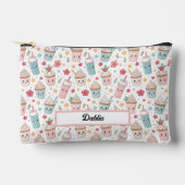 かわいいのペストリーと熱いチョコレートのかわいい柄 アクセサリーポーチ (正面)