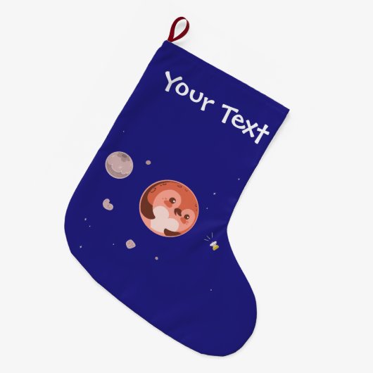 かわいいのペンギンの惑星プルート ラージクリスマスストッキング (正面 (吊り時))