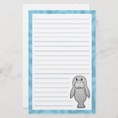 かわいいのマナティーの文房具 便箋 (正面/裏面)