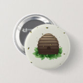 かわいいのミツバチの巣およびbeeswarm 缶バッジ (正面&裏面)