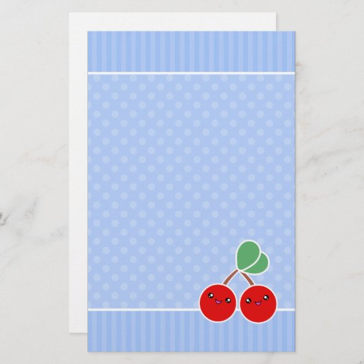 かわいいのメリーなさくらんぼの文房具 便箋 (正面/裏面)