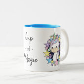 かわいいのユニコーンおよび星のかわいいツートーンマグ ツートーンマグカップ (正面右)