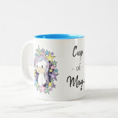 かわいいのユニコーンおよび星のかわいいツートーンマグ ツートーンマグカップ (正面左)