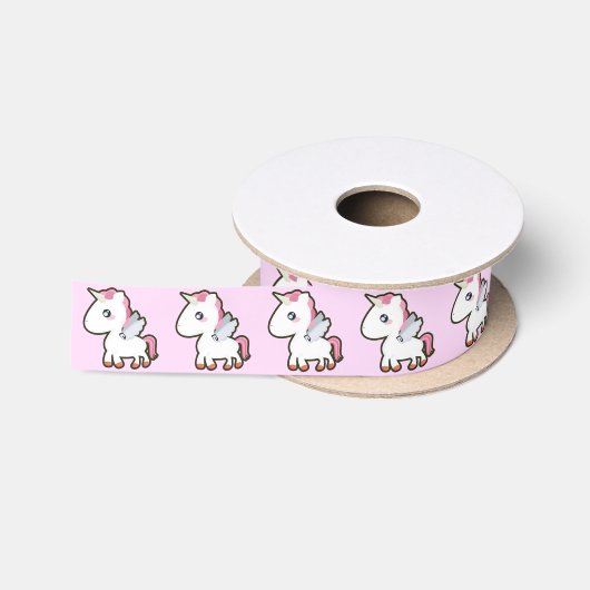 かわいいのユニコーン サテンリボン (リール)