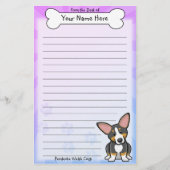 かわいいの三ペンブロークのウェルシュコーギーの文房具 便箋 (正面)