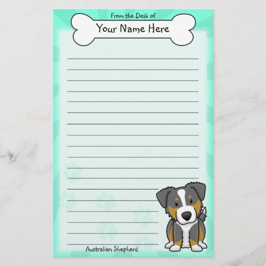 かわいいの三色のオーストラリアの羊飼いの文房具 便箋 (正面)