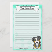 かわいいの三色のオーストラリアの羊飼いの文房具 便箋 (正面/裏面)