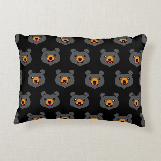 かわいいの動物愛好家の漫画のツキノワグマ アクセントクッション (裏面)
