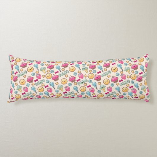 かわいいの可愛いドードルの子のパターン ボディピロー (正面)