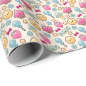 かわいいの可愛いドードルの子のパターン ラッピングペーパー (ロールコーナー)