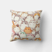 かわいいの太った猫とハート クッション (裏面)