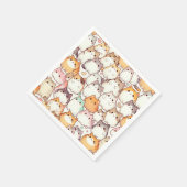 かわいいの太った猫とハート スタンダードカクテルナプキン (角)