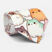 かわいいの太った猫とハート ネクタイ (ロール)