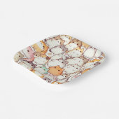 かわいいの太った猫とハート ペーパープレート (傾斜あり)