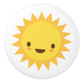 かわいいの太陽のドア・ノブ-子供へかわいいデザイン セラミックノブ