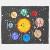 かわいいの太陽系のフリースブランケット フリースブランケット (正面(横))