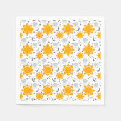 かわいいの太陽、月と雲 スタンダードカクテルナプキン (正面)