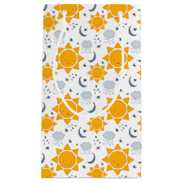 かわいいの太陽、月と雲 スモールペーパーバッグ