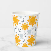 かわいいの太陽、月と雲 紙コップ (裏面)