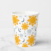 かわいいの太陽、月と雲 紙コップ (左)