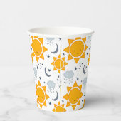 かわいいの太陽、月と雲 紙コップ (右)