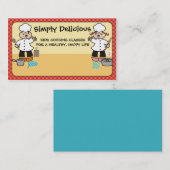 かわいいの女の子の男の子のシェフは料理の名刺をからかいます 名刺 (正面/裏面)