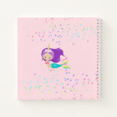 かわいいの女の子マーメイドワナベユニコーンピンクパープル ノートブック (裏面)