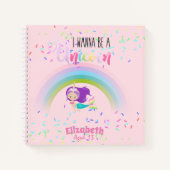 かわいいの女の子マーメイドワナベユニコーンピンクパープル ノートブック (正面)