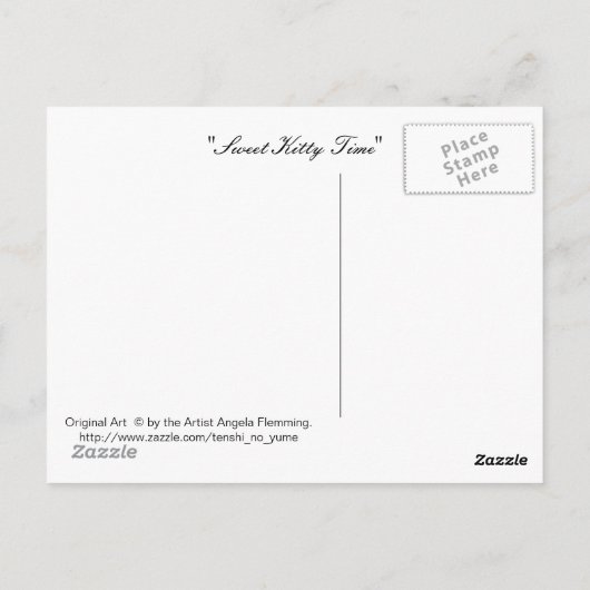 かわいいの子ネコを持つWamonoの日本のな女の子 ポストカード (裏面)
