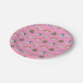 かわいいの寿司パターン ペーパープレート (アングル)