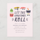 かわいいの寿司ロール誕生会 インビテーションポストカード (正面)