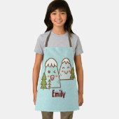 かわいいの山の雪の子供のクリスマス エプロン (インサイチュ)