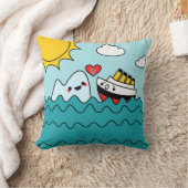 かわいいの巨大な船の氷山の悲嘆に暮れた枕 クッション (ブランケット)