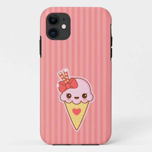 かわいいの幸せないちごのアイスクリームの円錐形 Case-Mate iPhoneケース (裏面)