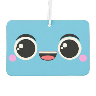 かわいいの幸せな日本製アニメはティール（緑がかった色）に直面しまし カーエアーフレッシュナー