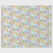 かわいいの新学期は女の子のためのパターンを供給します ラッピングペーパー (フラット)