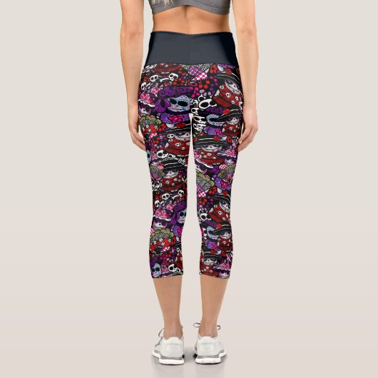 かわいいの日の死んだスカルドードルズハイウェイスト カプリレギンス (裏面)