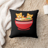 かわいいの日本のな日本製アニメのコーギー犬のおもしろいなラーメンのギフト クッション (ブランケット)