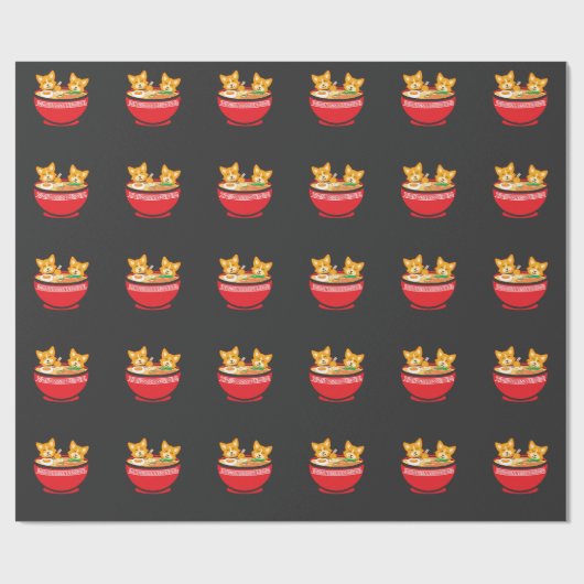 かわいいの日本のな日本製アニメのコーギー犬のおもしろいなラーメンのギフト ラッピングペーパー (フラット)