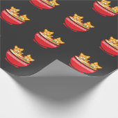 かわいいの日本のな日本製アニメのコーギー犬のおもしろいなラーメンのギフト ラッピングペーパー (角)