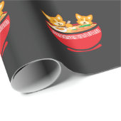 かわいいの日本のな日本製アニメのコーギー犬のおもしろいなラーメンのギフト ラッピングペーパー (ロールコーナー)