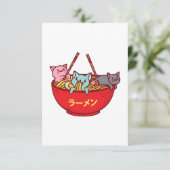 かわいいの日本製アニメ猫のおもしろいで愛らしく日本のなラーメン サンキューカード (スタンド正面)