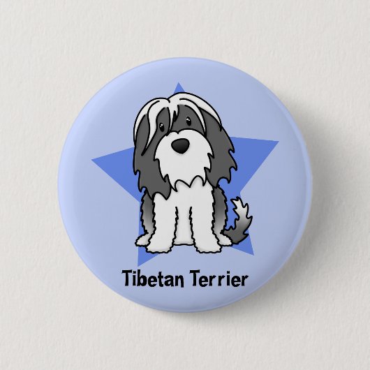 かわいいの星のチベタンテリア 缶バッジ (正面)