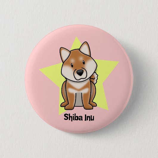 かわいいの星の柴犬 缶バッジ (正面)