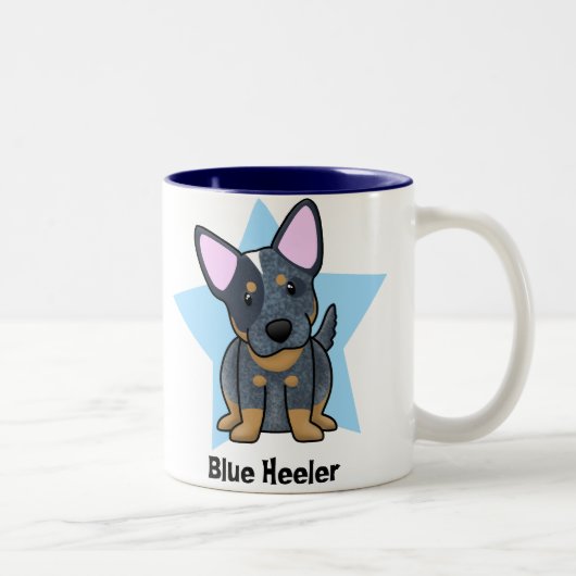 かわいいの星の青Heeler ツートーンマグカップ (右)