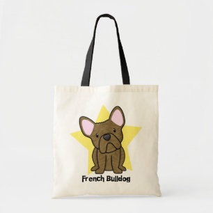かわいいの星のBrindleフレンチ・ブルドッグ トートバッグ