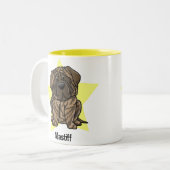 かわいいの星のBrindleマスティフ ツートーンマグカップ (正面左)