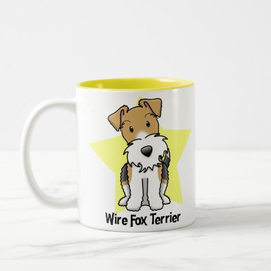 かわいいの星ワイヤーフォックステリア犬 ツートーンマグカップ (左)