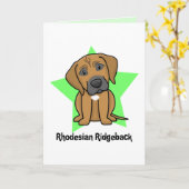 かわいいの星Rhodesian Ridgeback カード (黄色い花)