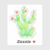 かわいいの水色の厄介な梨サボテンの植物性 シール (シート)